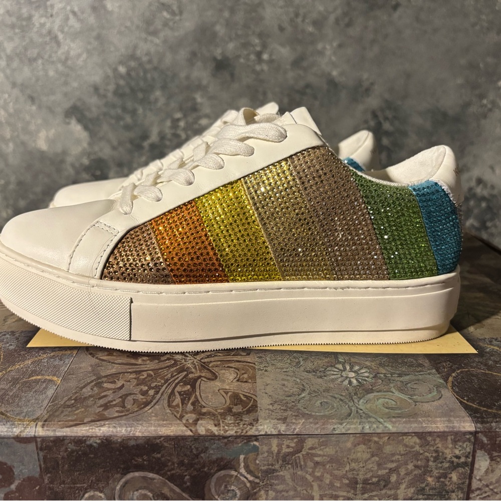 Kurt Geiger London Laney White Crystal Sneakers - Picture 10 of 16